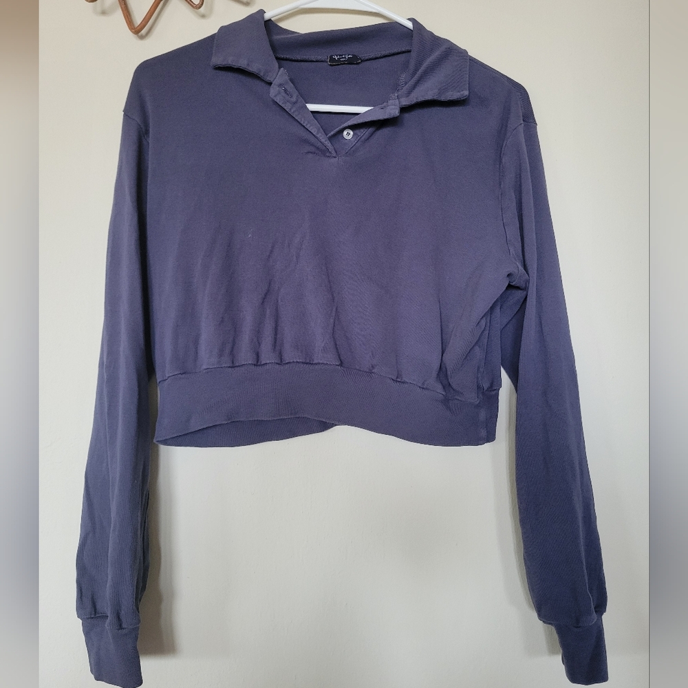 Navy Blue Brandy Cropped Top